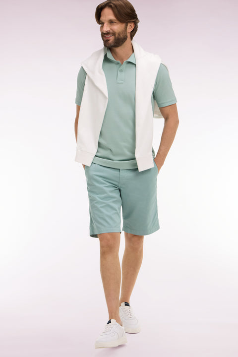 Bermuda chino en gabardine stretch vert d'eau - Image 1