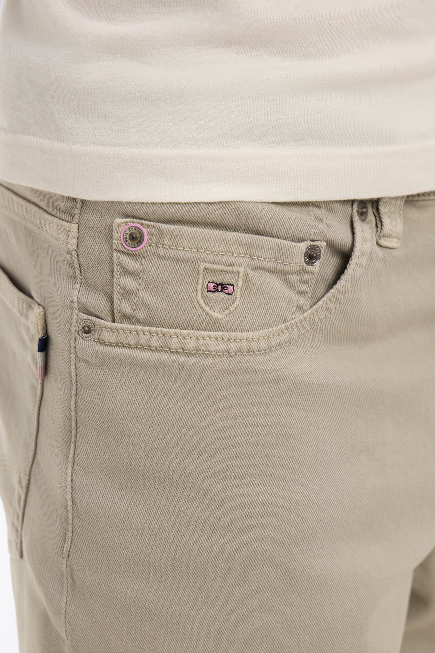 Bermuda en denim stretch kaki