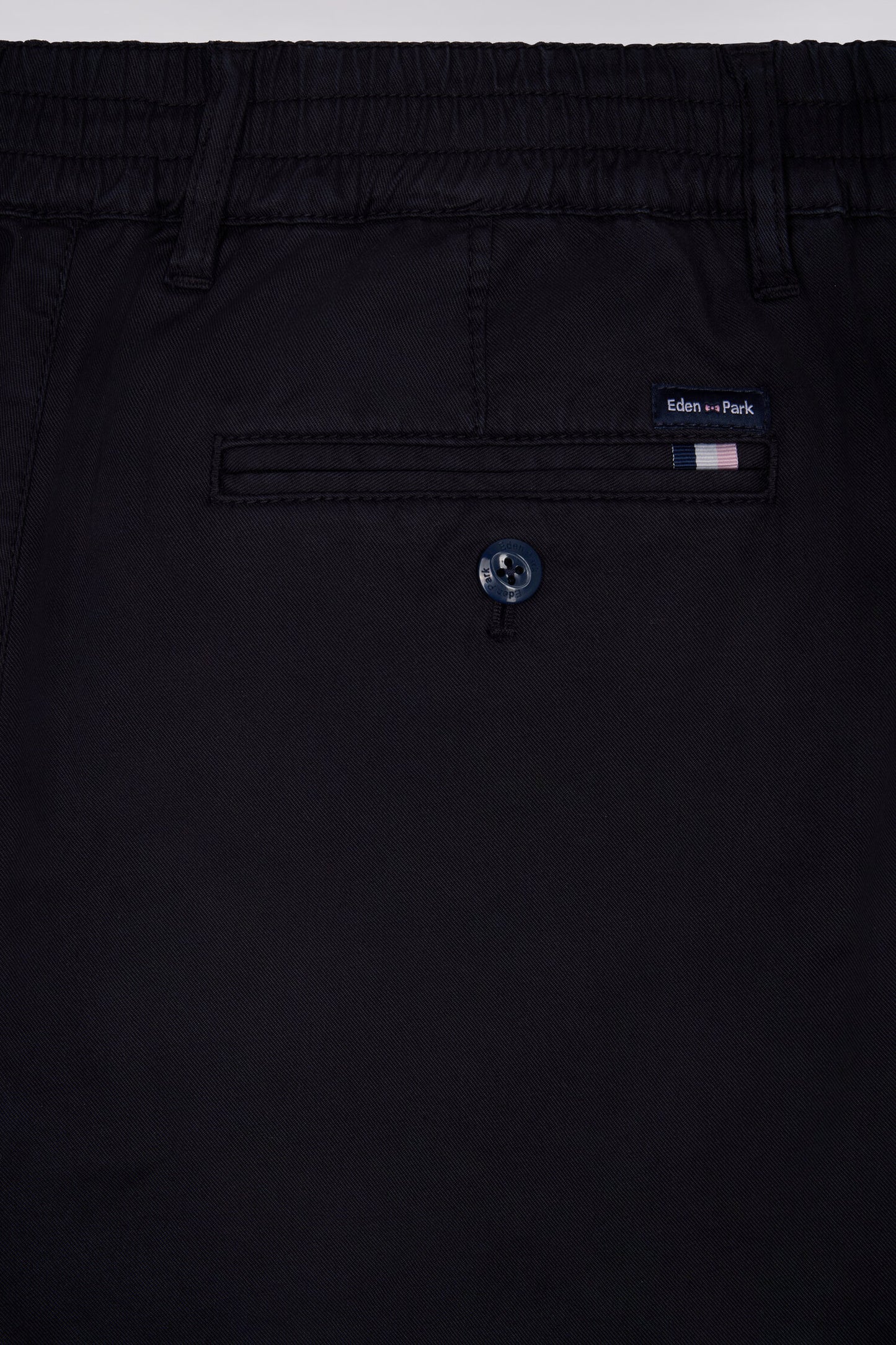 Navy cotton and lyocell blend Bermuda shorts