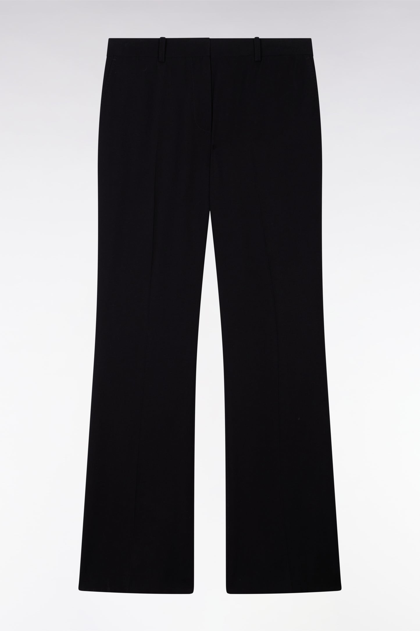 Black fluid flare pants