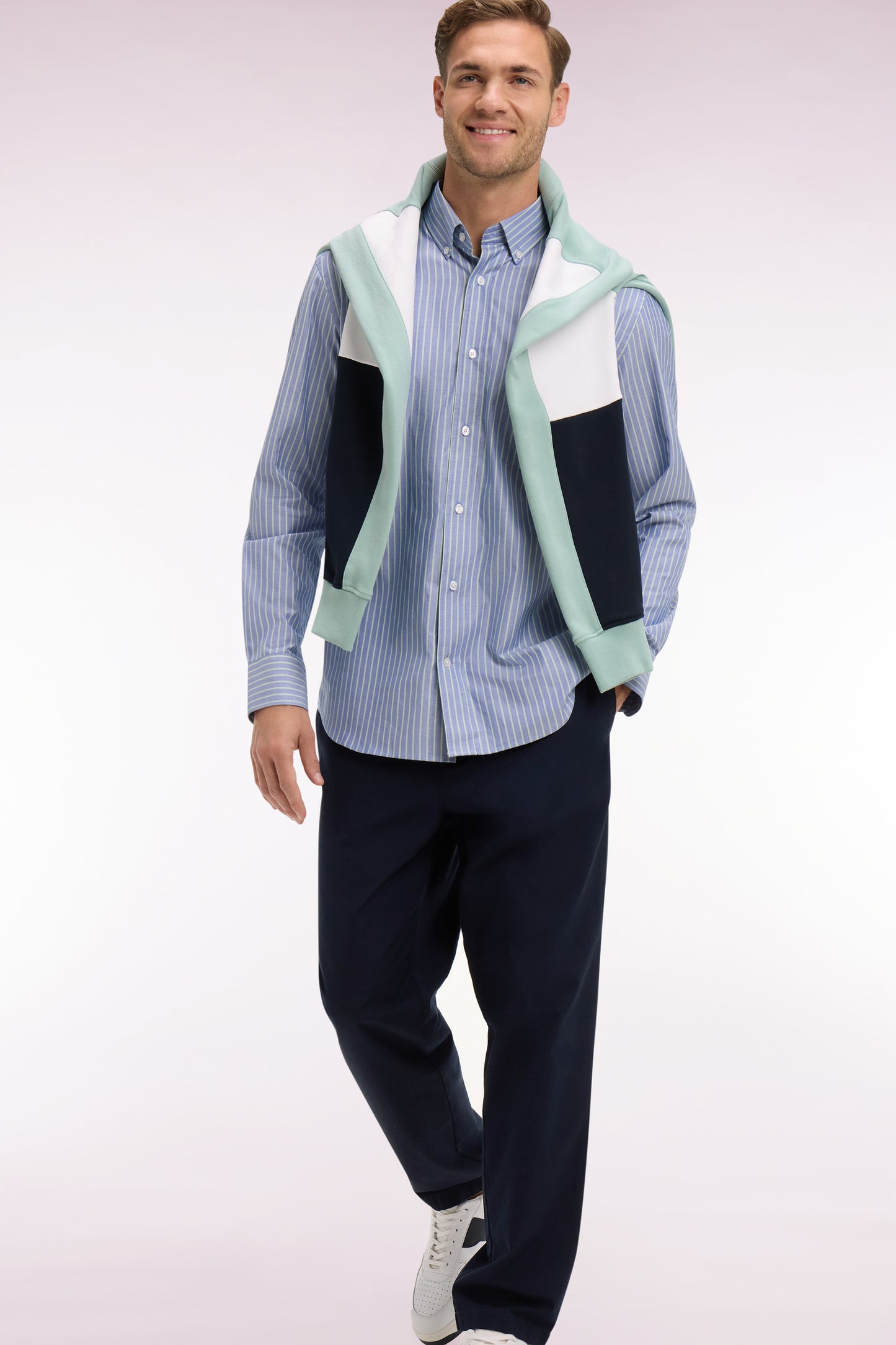 Pantalon en toile de coton marine