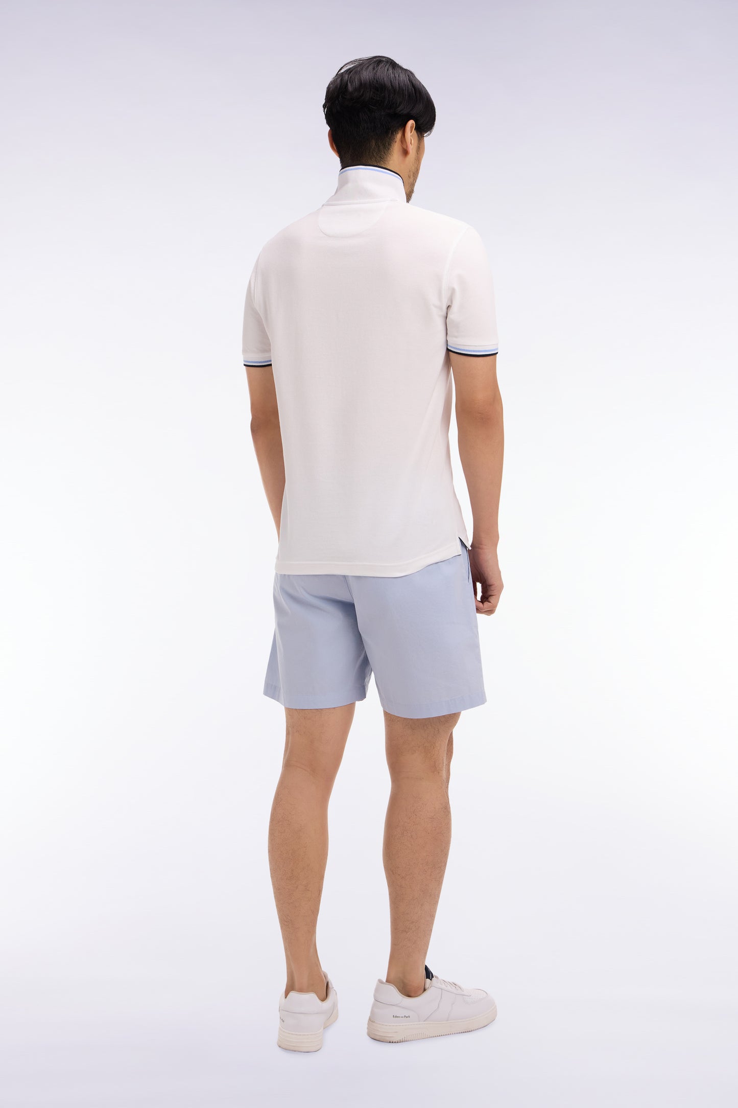 Short en popeline de coton gris clair