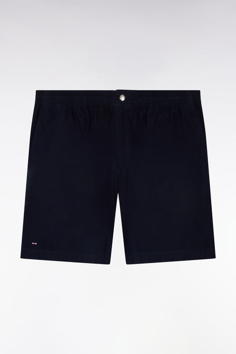 Navy cotton poplin shorts - Image 2