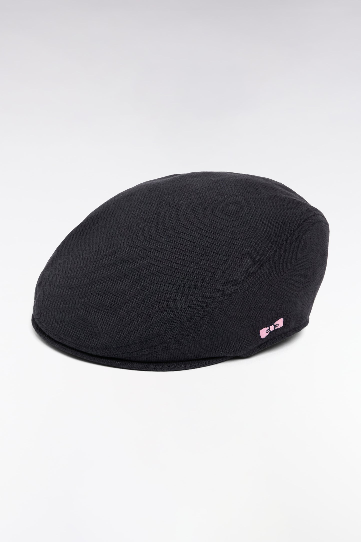 Navy cotton piqué beret cap
