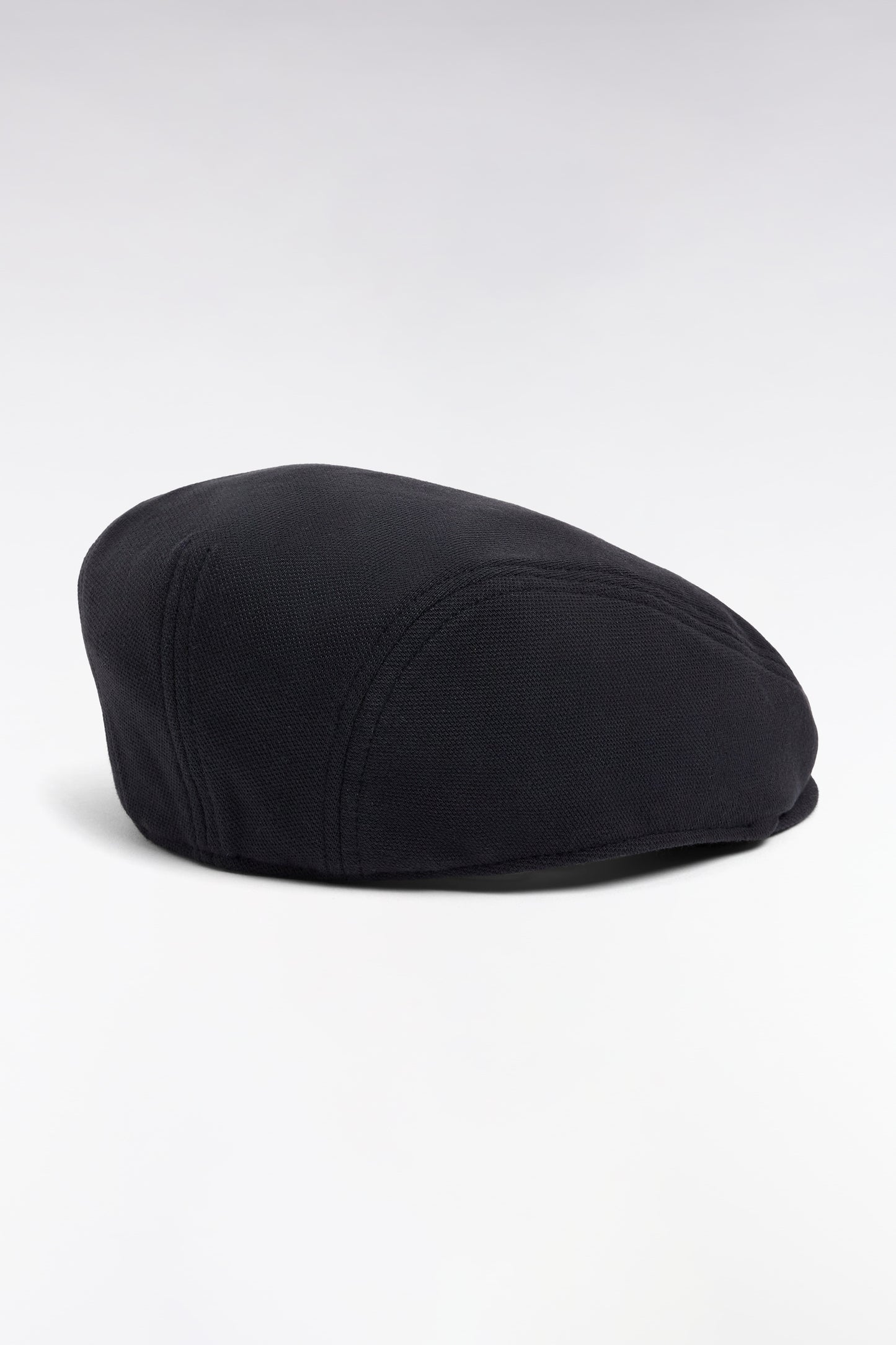 Navy cotton piqué beret cap