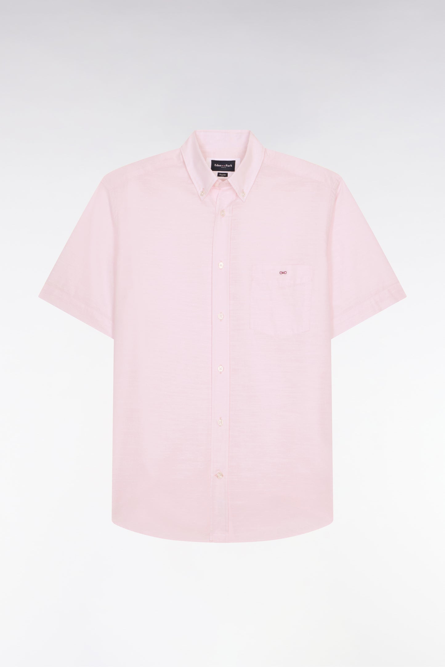 Chemise à manches courtes en coton jacquard rose