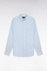 Chemise droite en lin bleu ciel