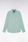 Chemise droite en lin vert d'eau