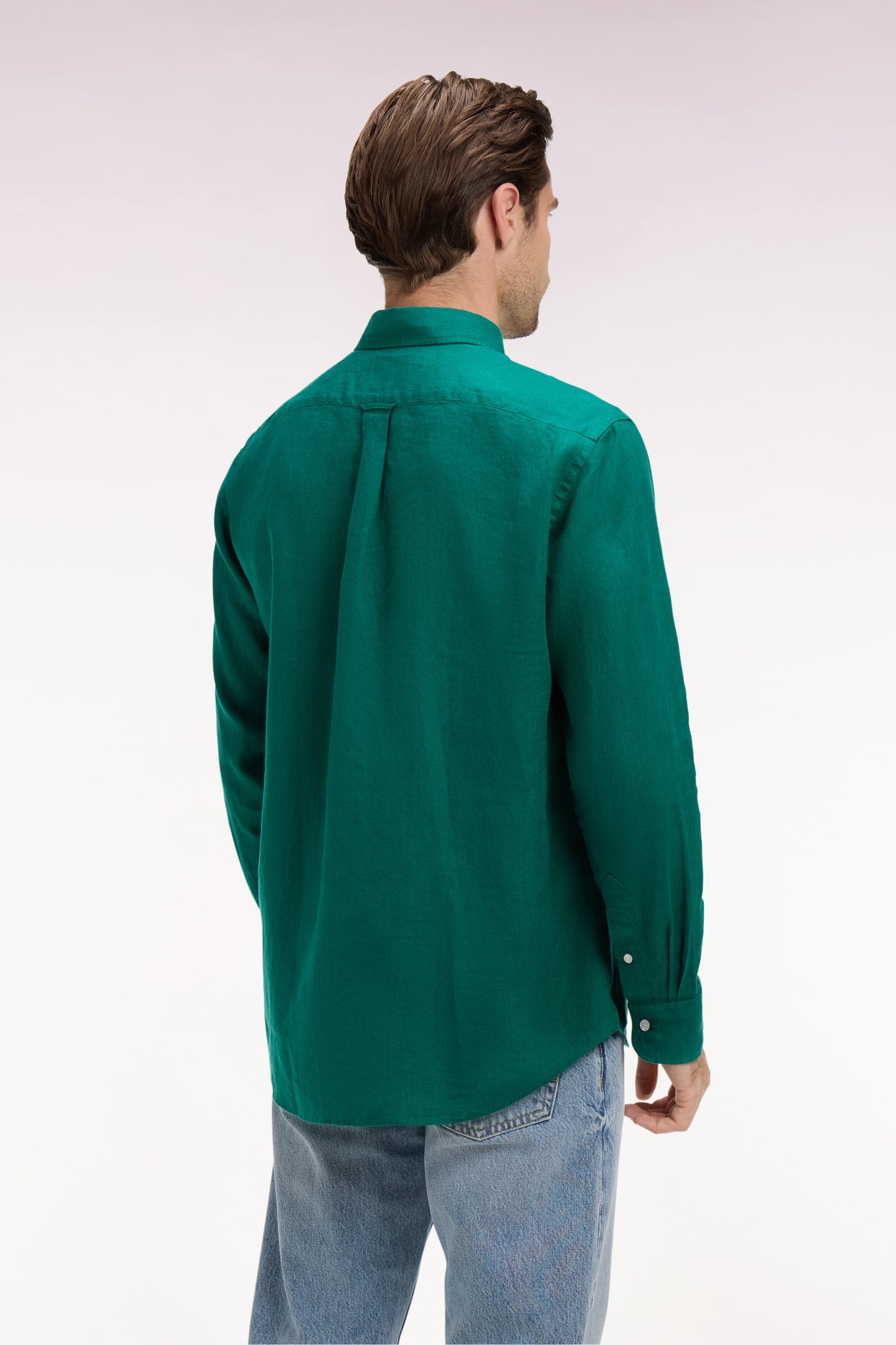 Straight mint green linen shirt