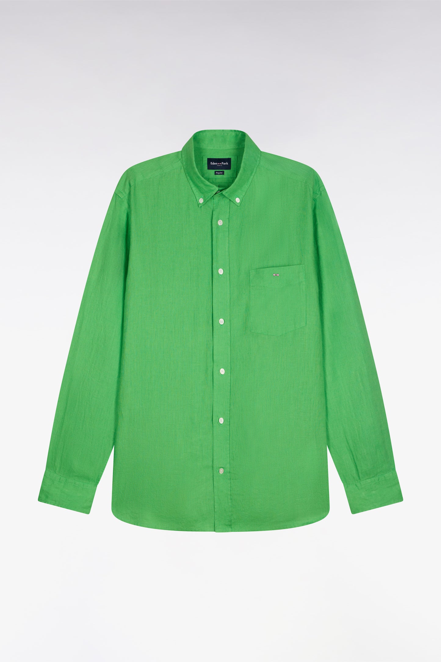 Straight green linen shirt