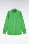 Chemise droite en lin vert