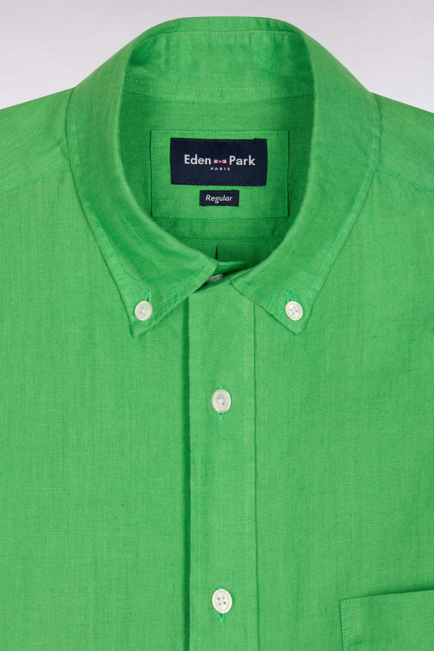 Straight green linen shirt