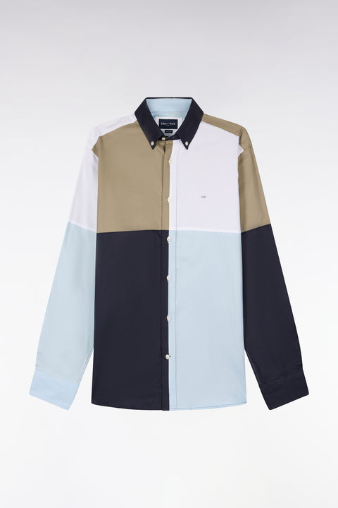 Chemise en coton ciel colorblock - Image 2