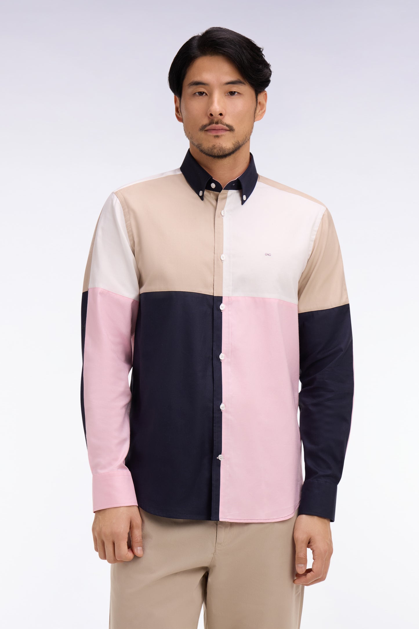 Pink Colorblock Cotton Shirt