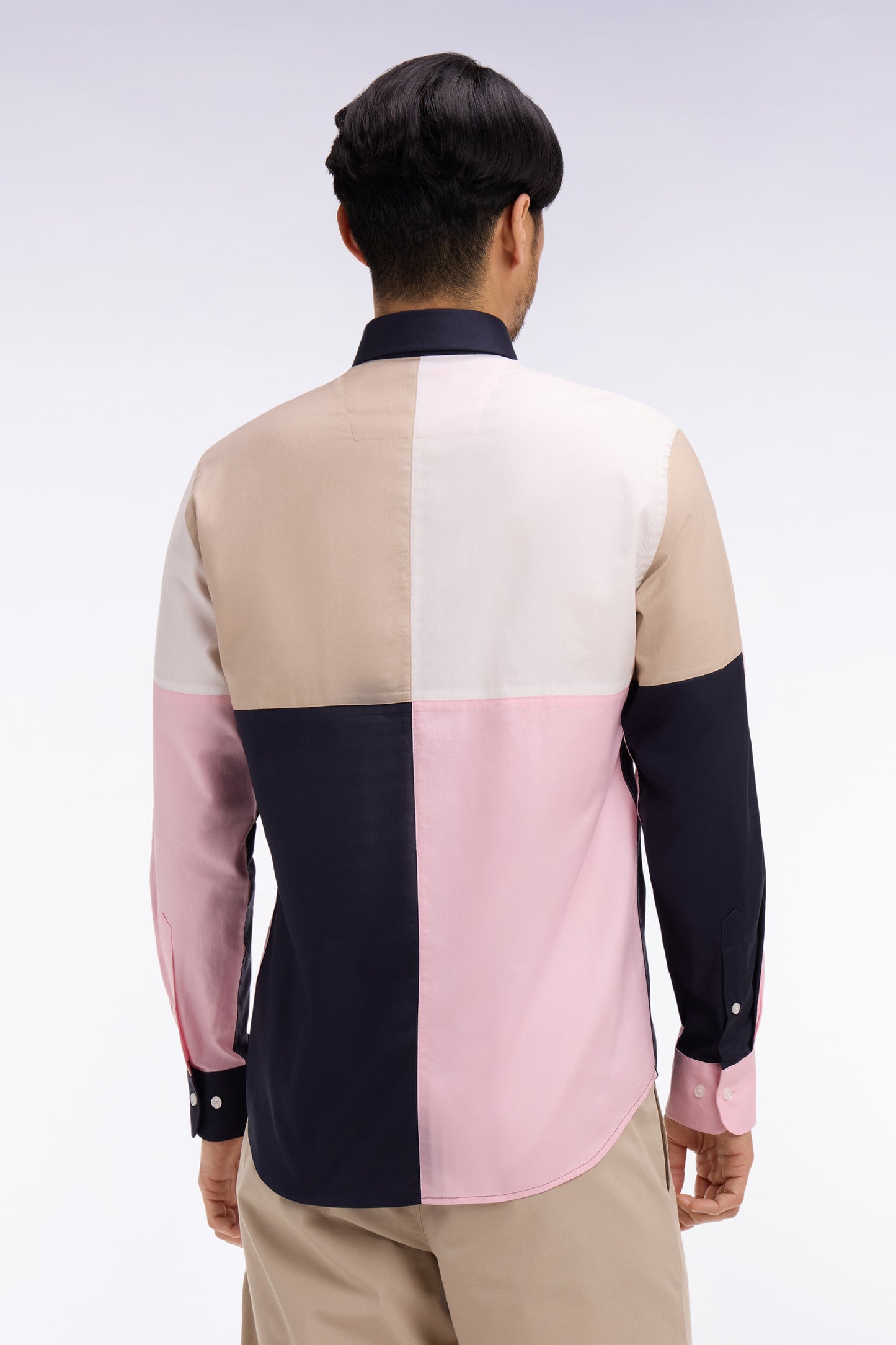 Pink Colorblock Cotton Shirt