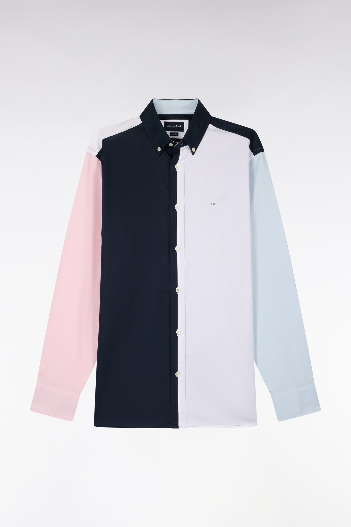 Regular-fit colorblock cotton shirt