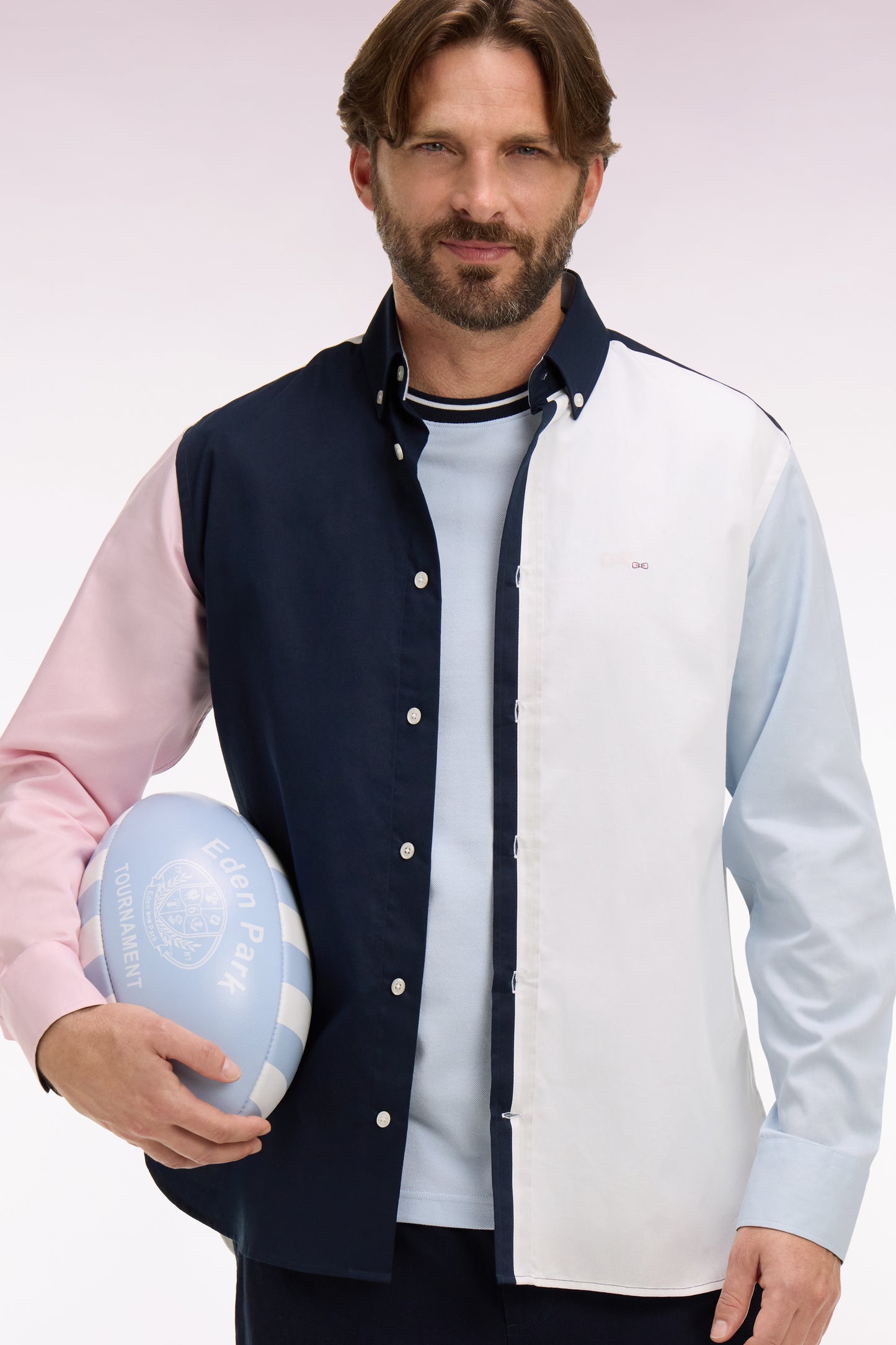 Regular-fit colorblock cotton shirt