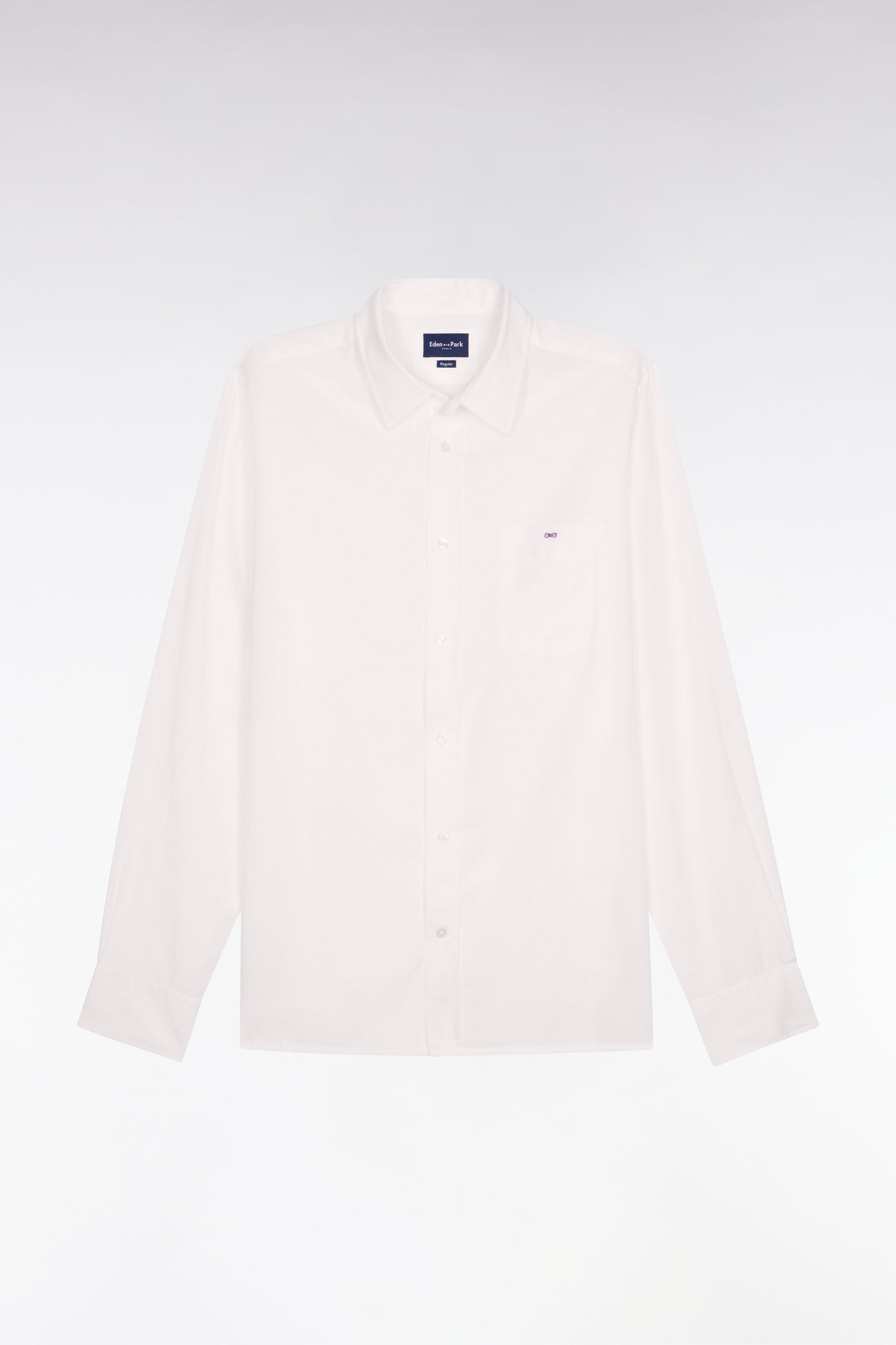 Regular fit white cotton shirt