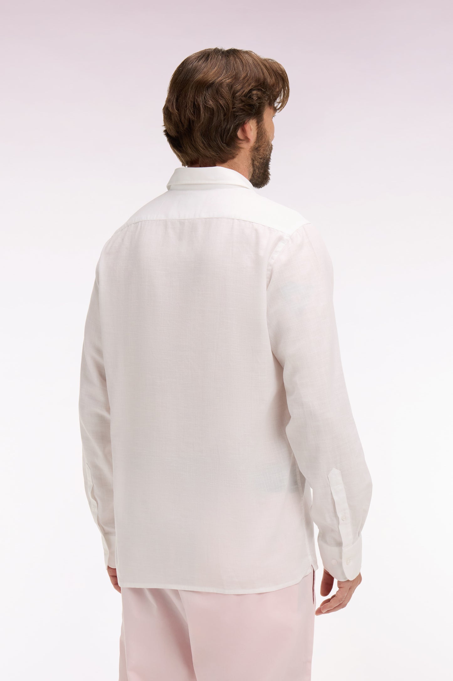 Regular fit white cotton shirt