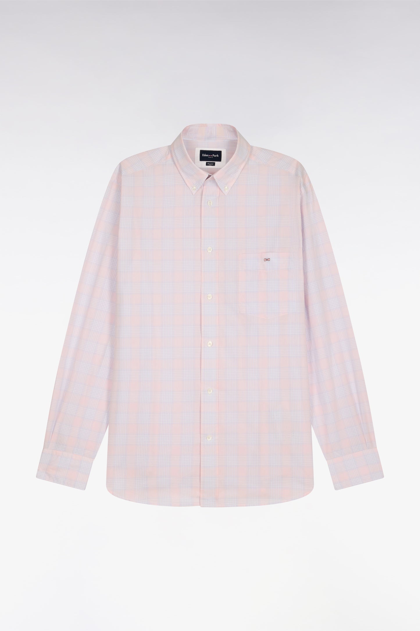 Regular fit pink checked cotton shirt
