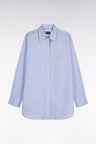 Chemise en coton ciel prince de Galles coupe oversized