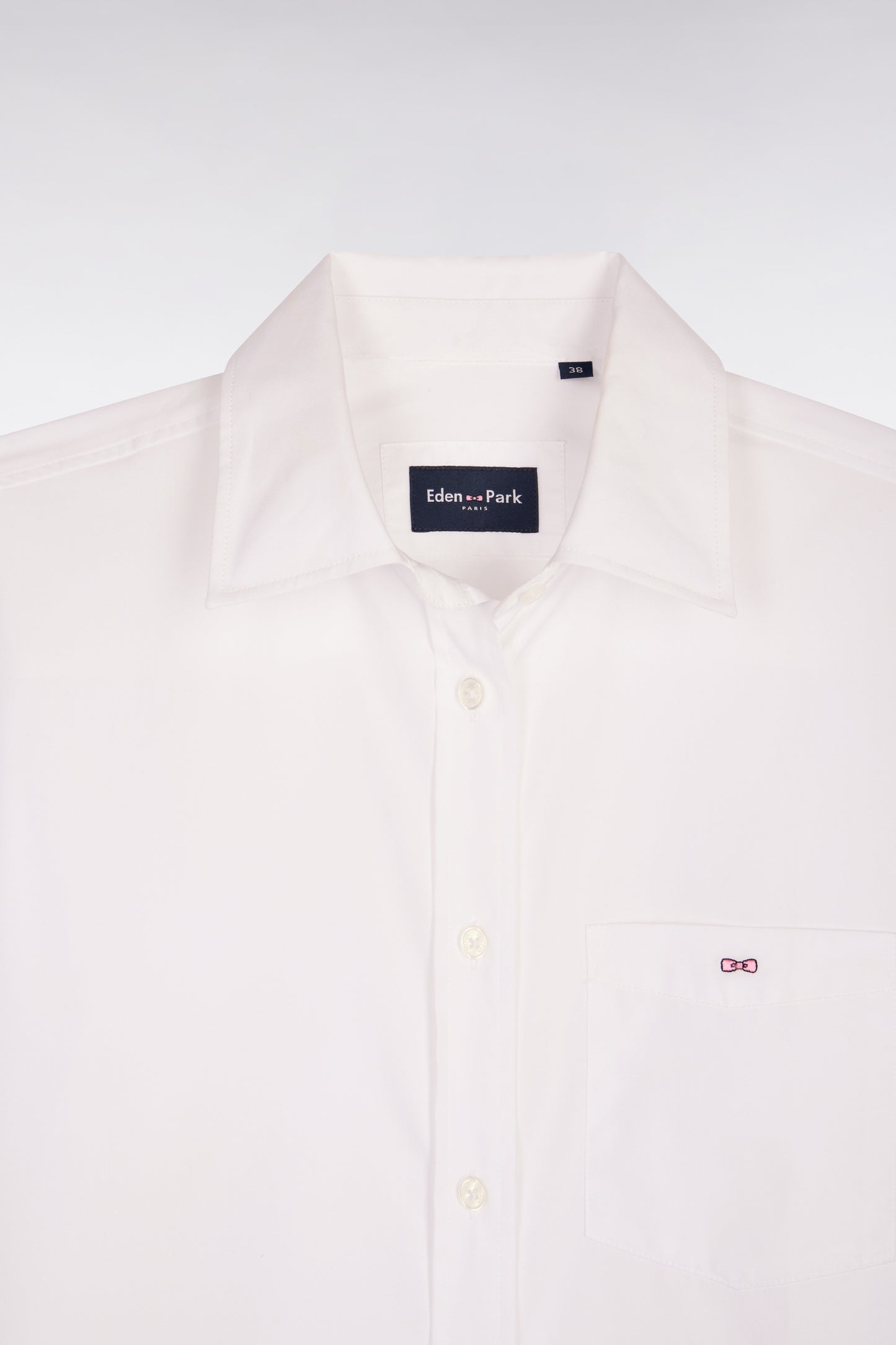 Chemise en popeline de coton blanche coupe slim