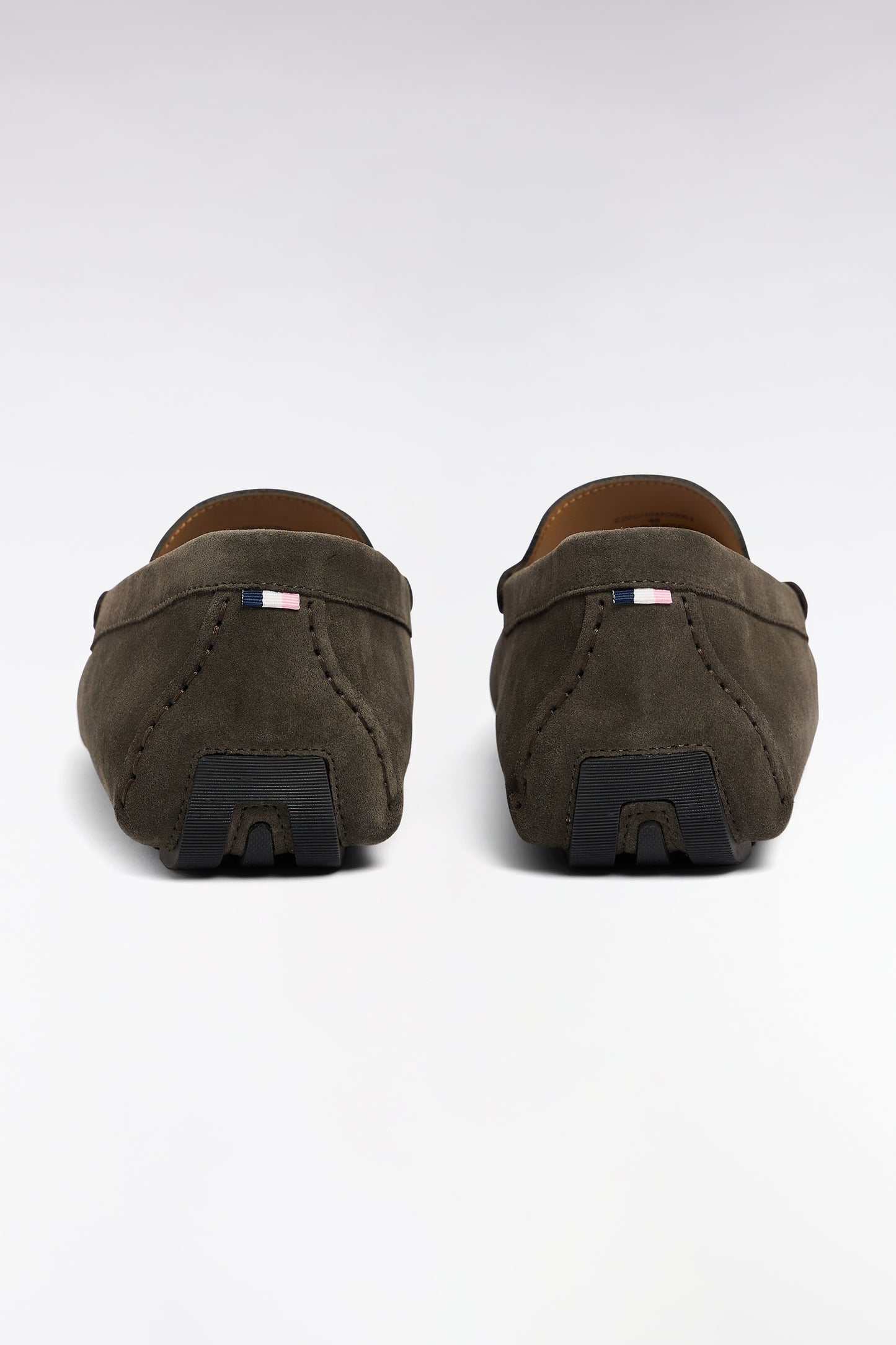 Mocassins en cuir suédé gris foncé