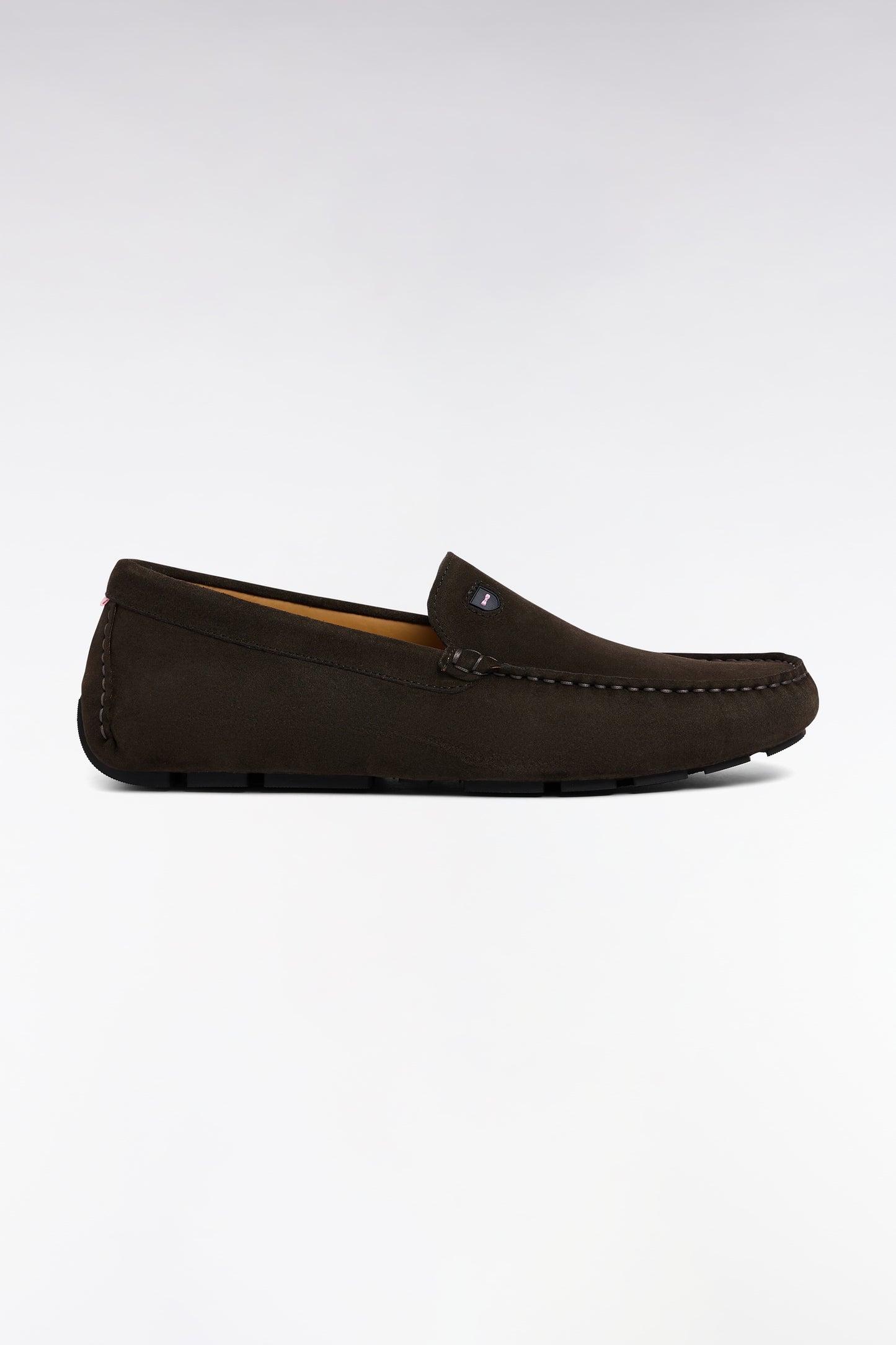 Brown suede leather loafers