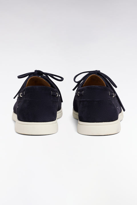 Navy suede leather boat shoes - Image 3