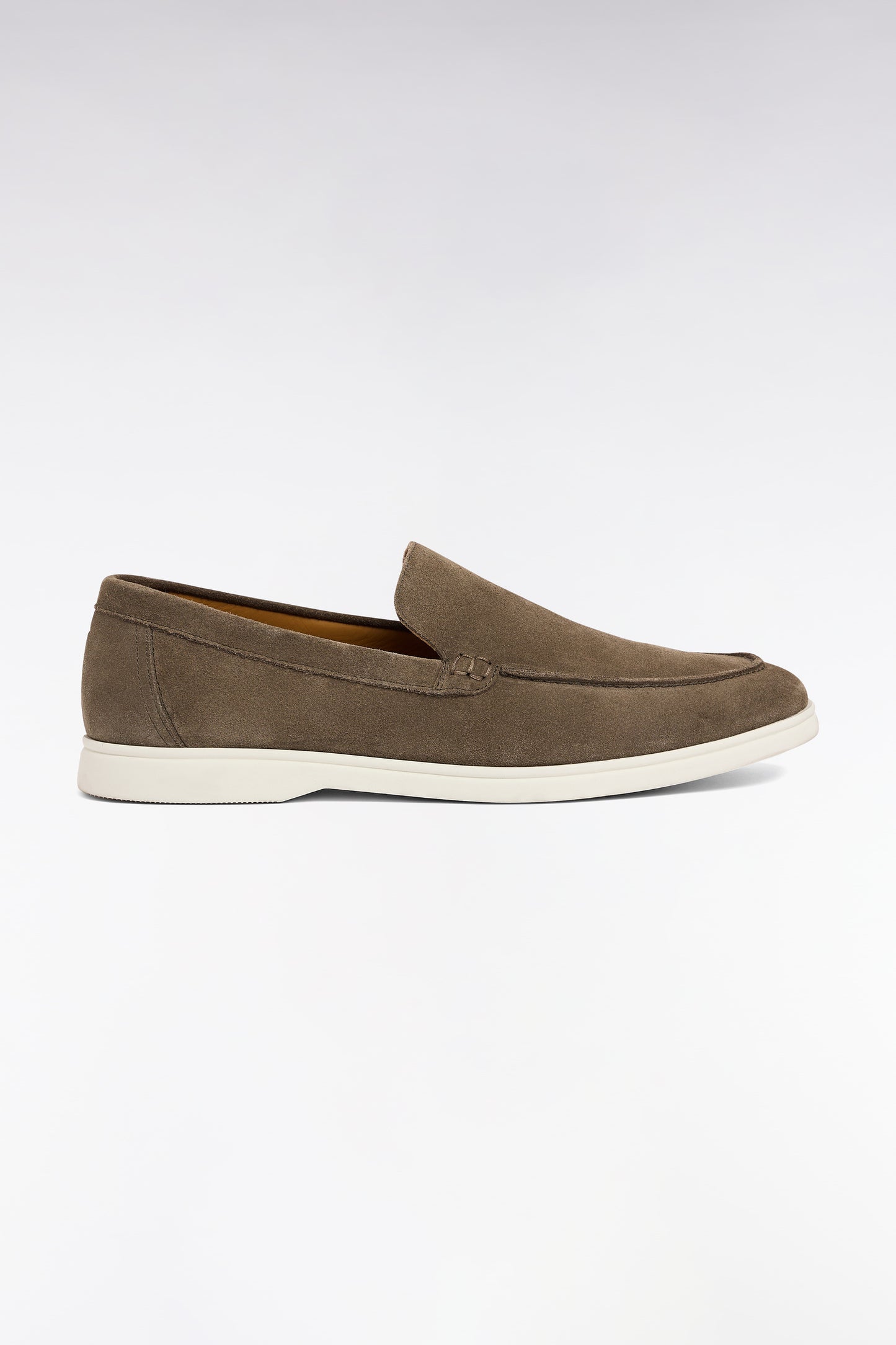 Dark gray suede split leather loafers