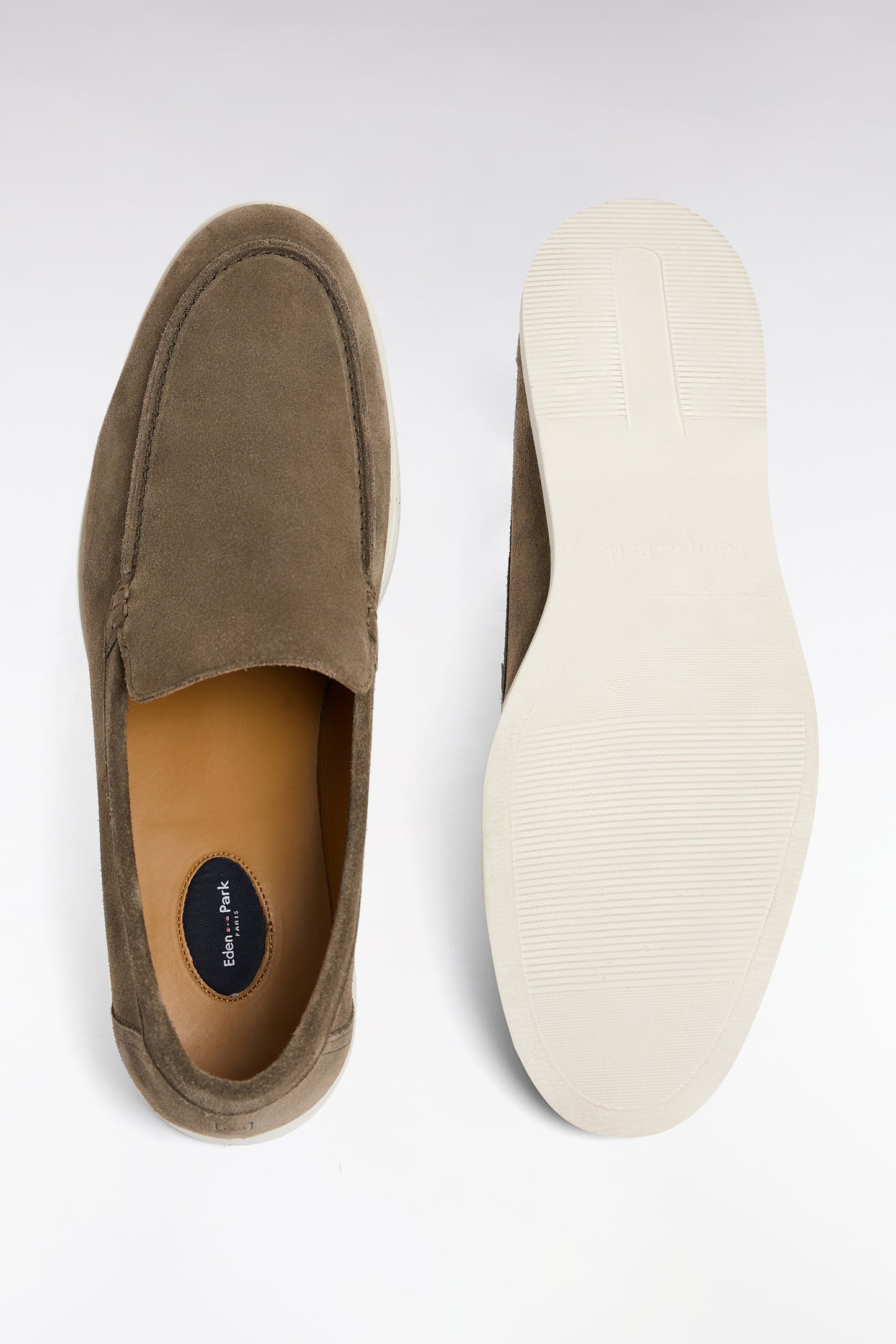 Dark gray suede split leather loafers