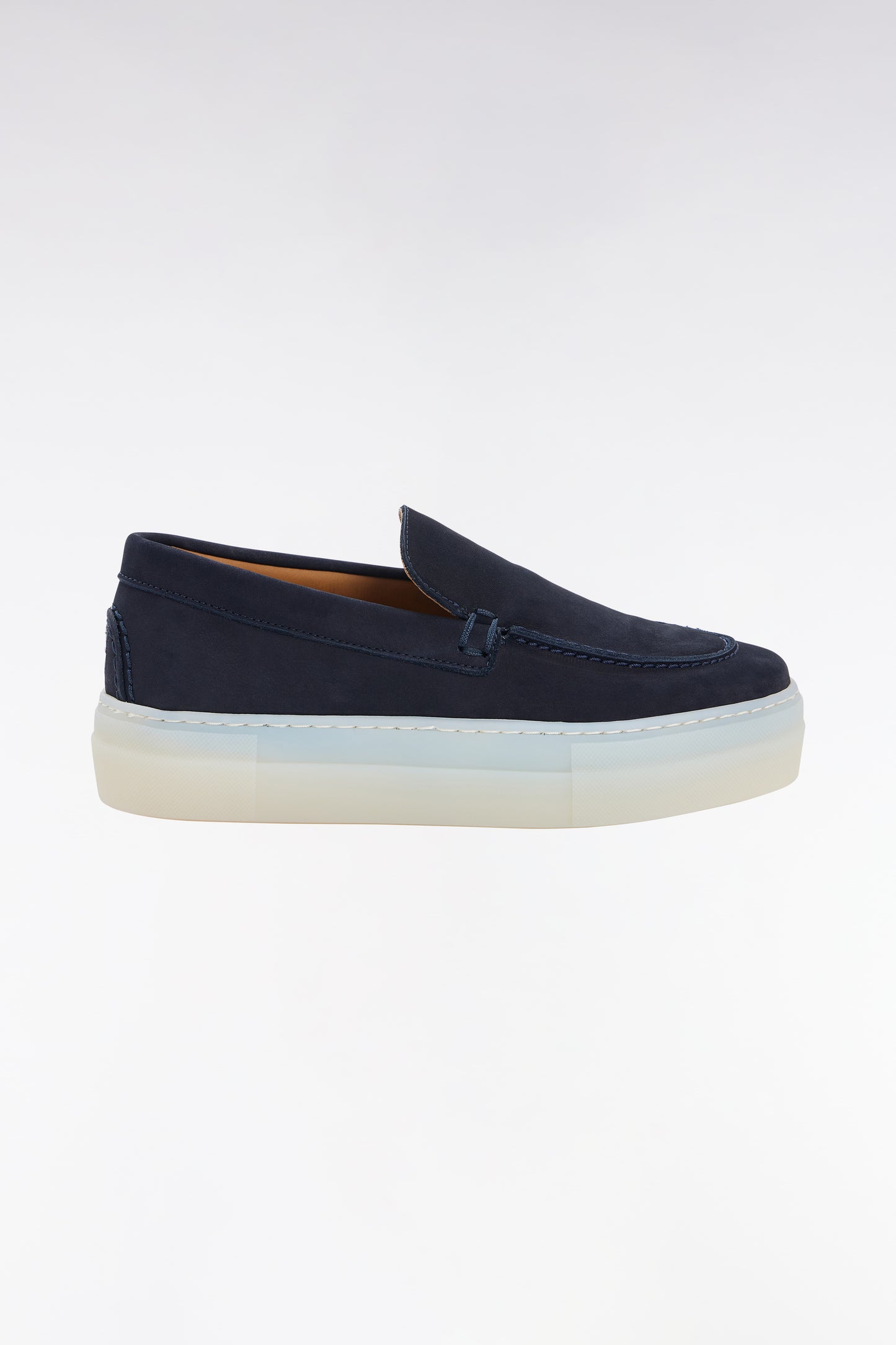Navy nubuck slip-on sneakers