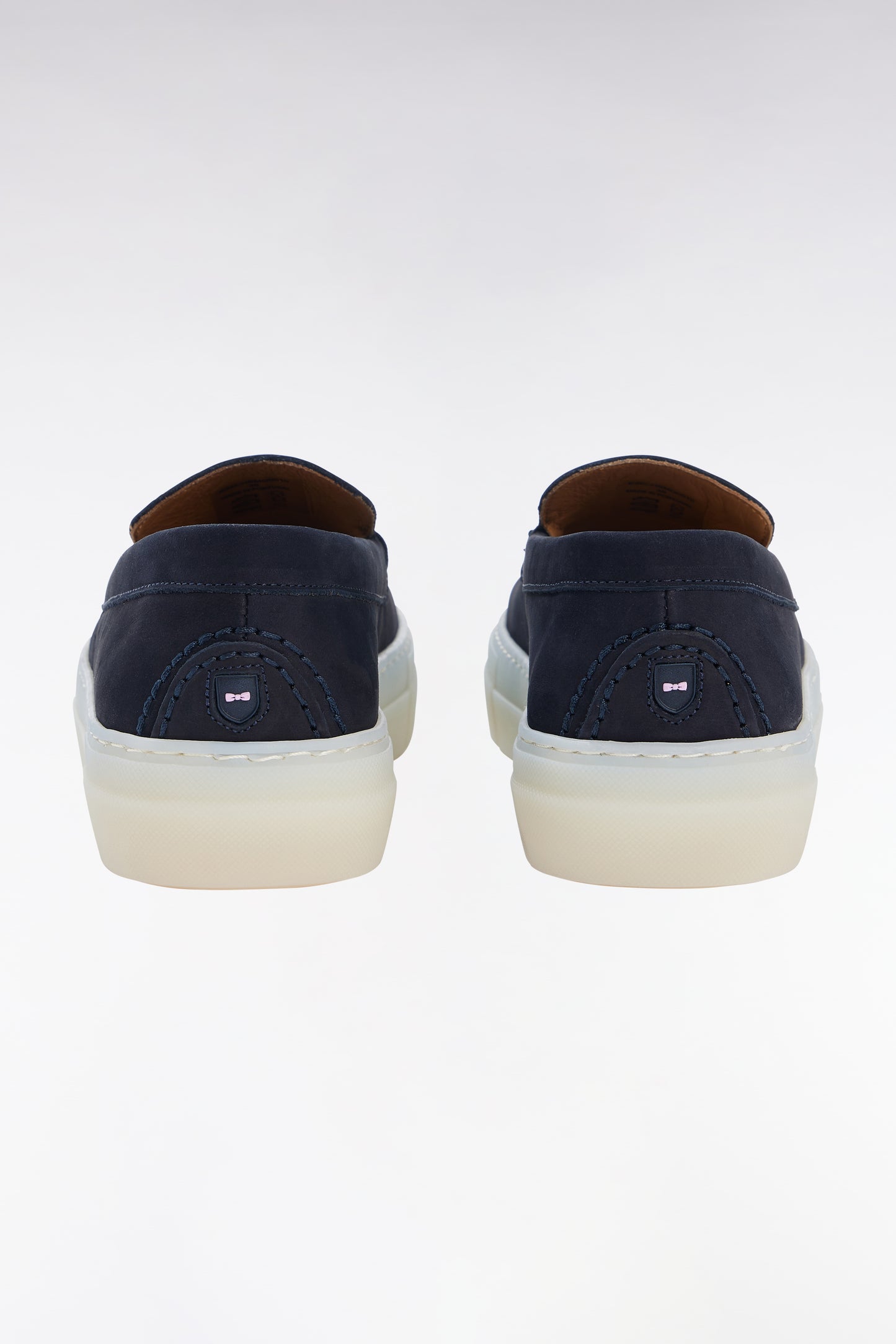 Navy nubuck slip-on sneakers
