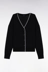 Cardigan boutonné col V noir