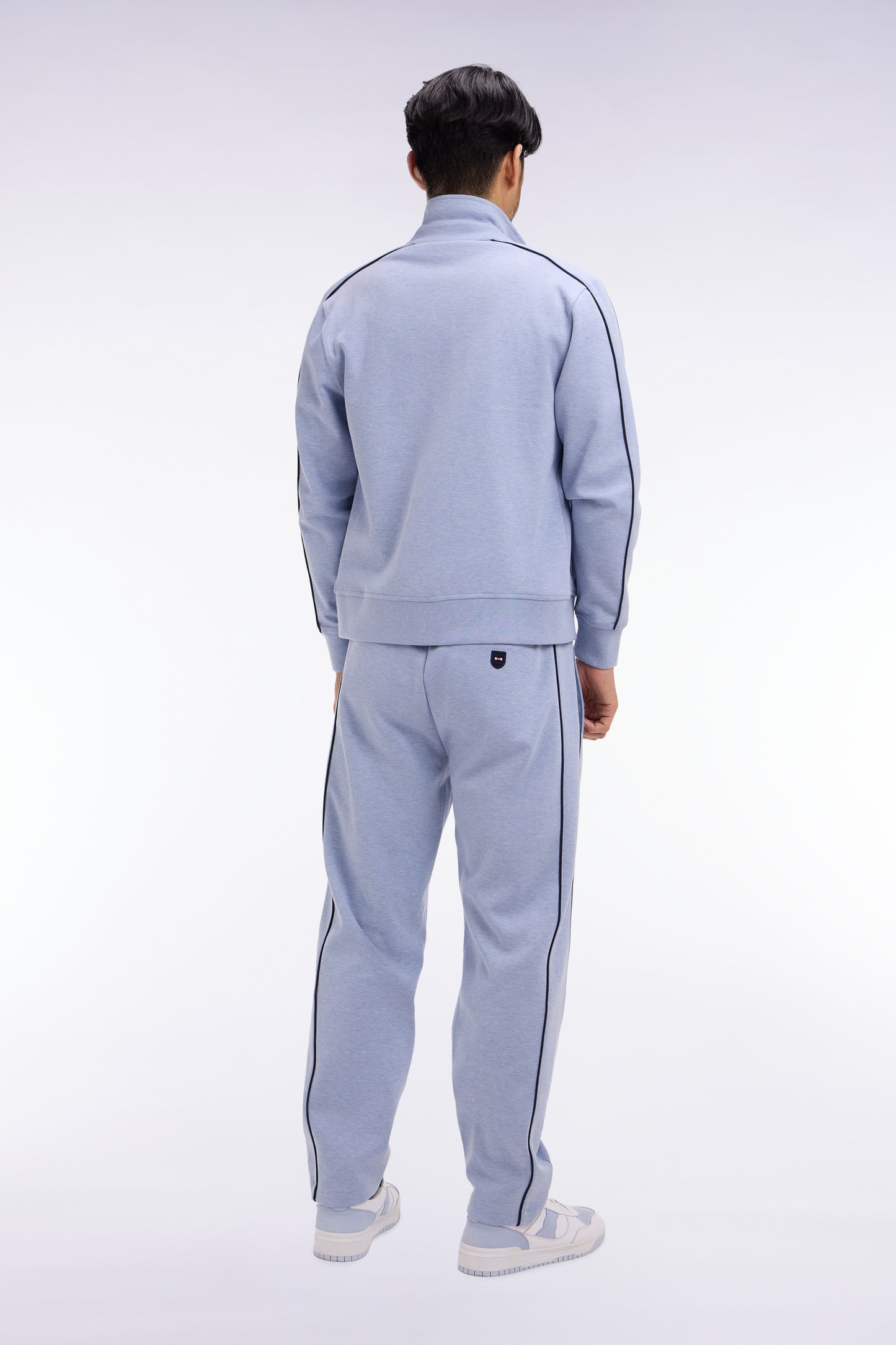 Jogging en coton mélangé ciel coupe regular