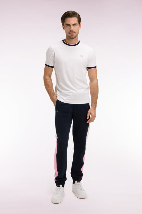 Jogging en molleton coton colorblock marine coupe regular - Image 3