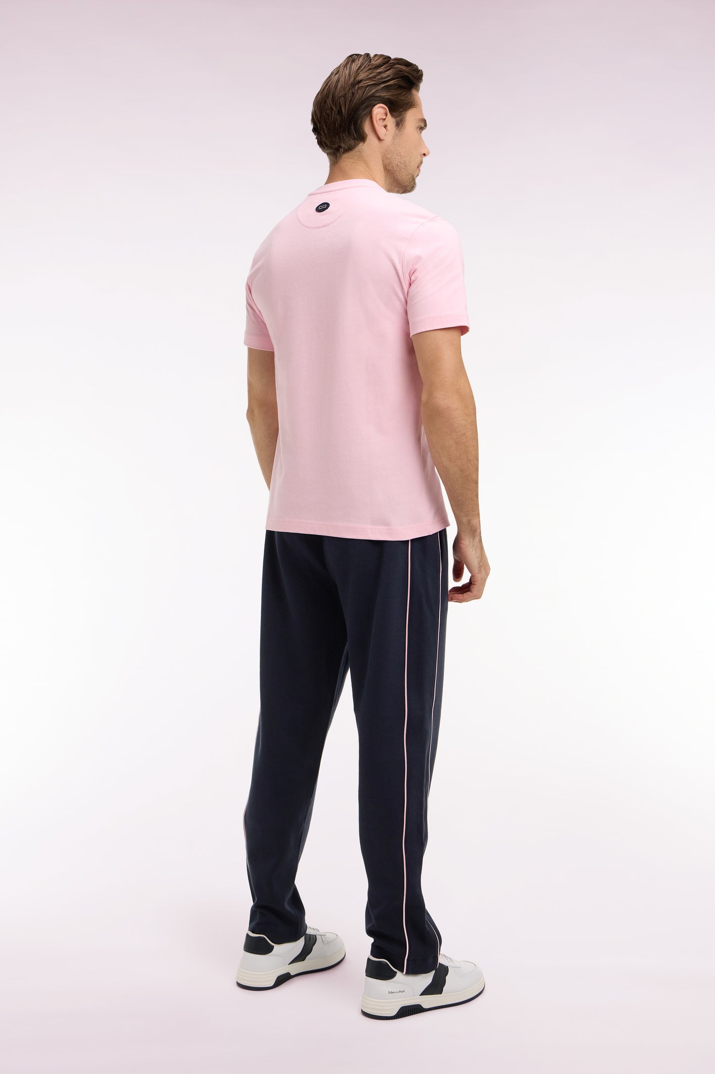 Jogging en interlock marine à découpes contrastées coupe regular