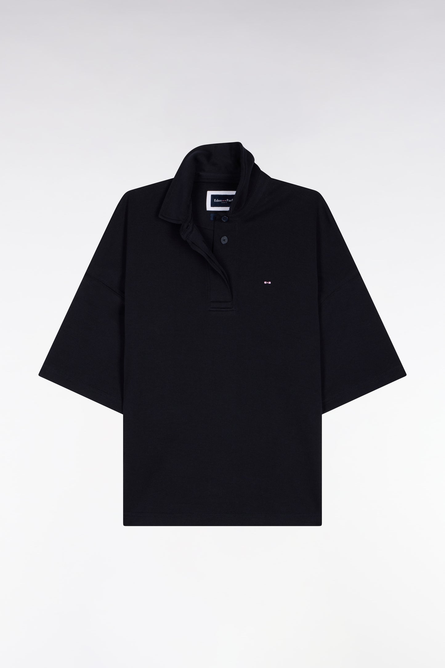Relaxed-fit navy Pima cotton short-sleeved jersey