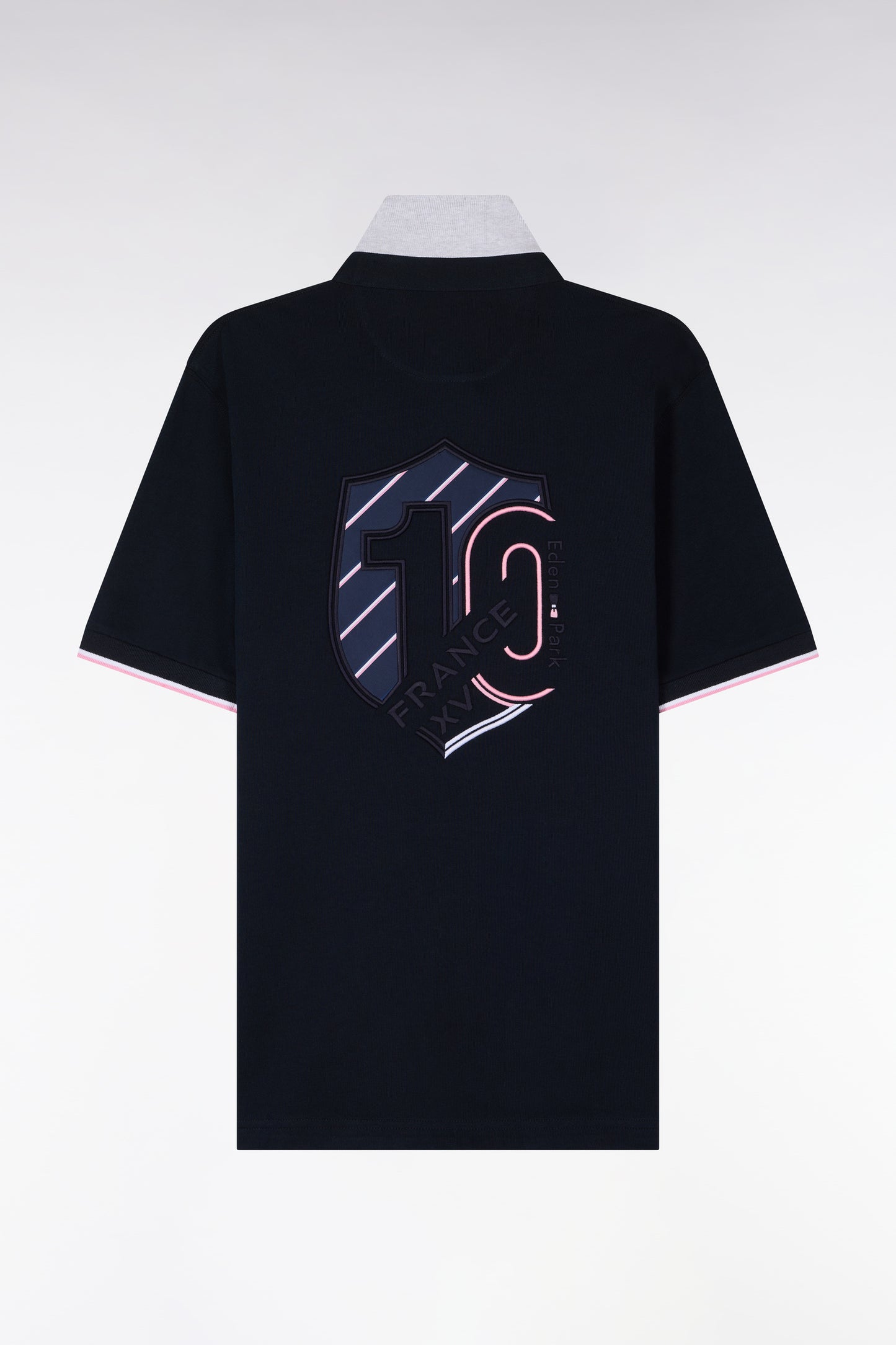 XV de France short-sleeved jersey in embroidered navy cotton Regular fit