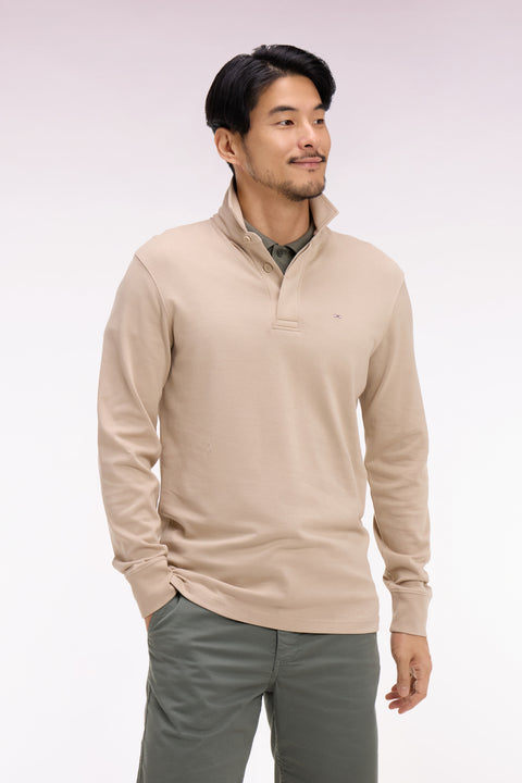 Maillot à manches longues en coton Pima beige - Image 3