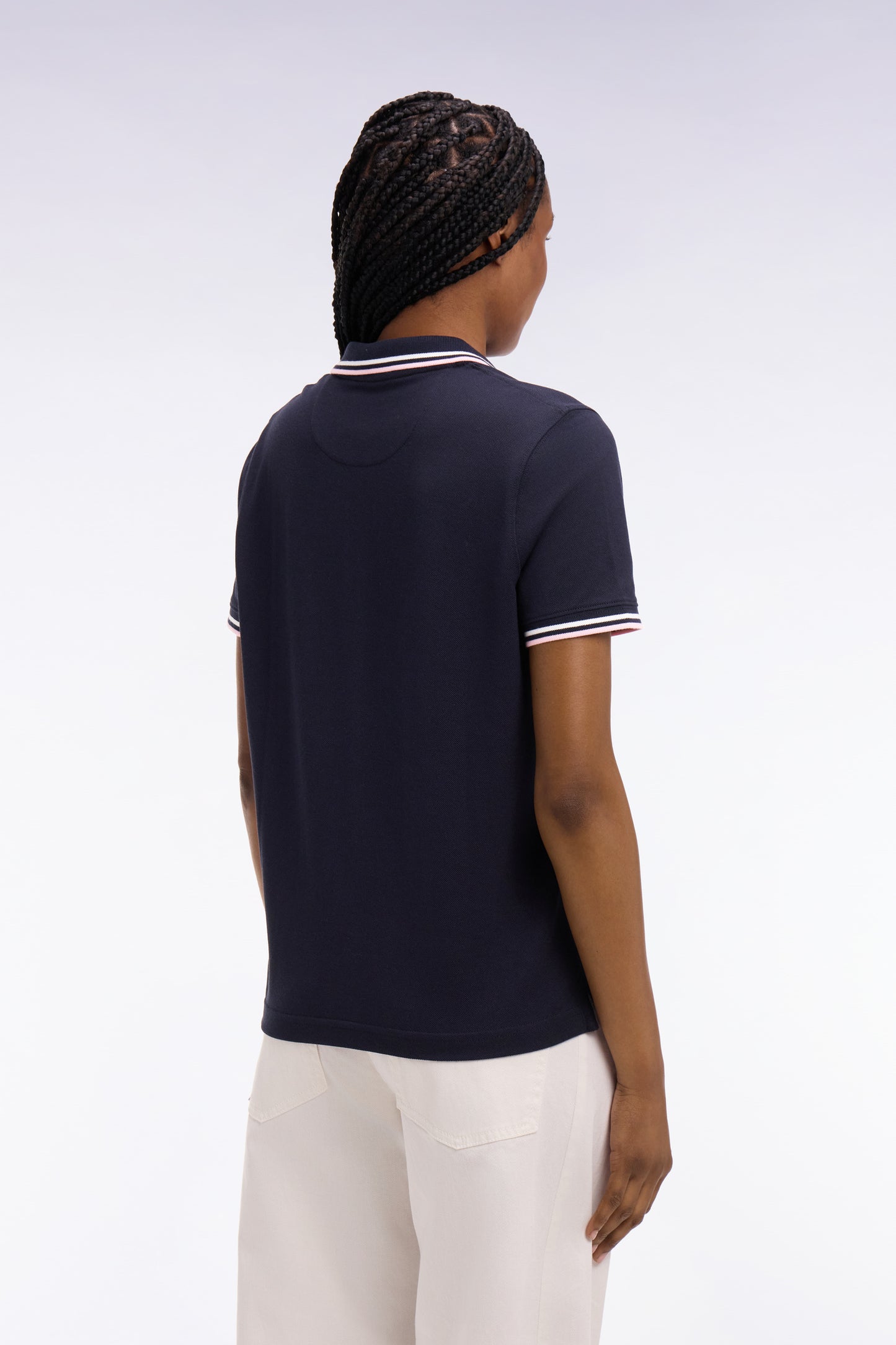 Polo à manches courtes en coton marine coupe regular