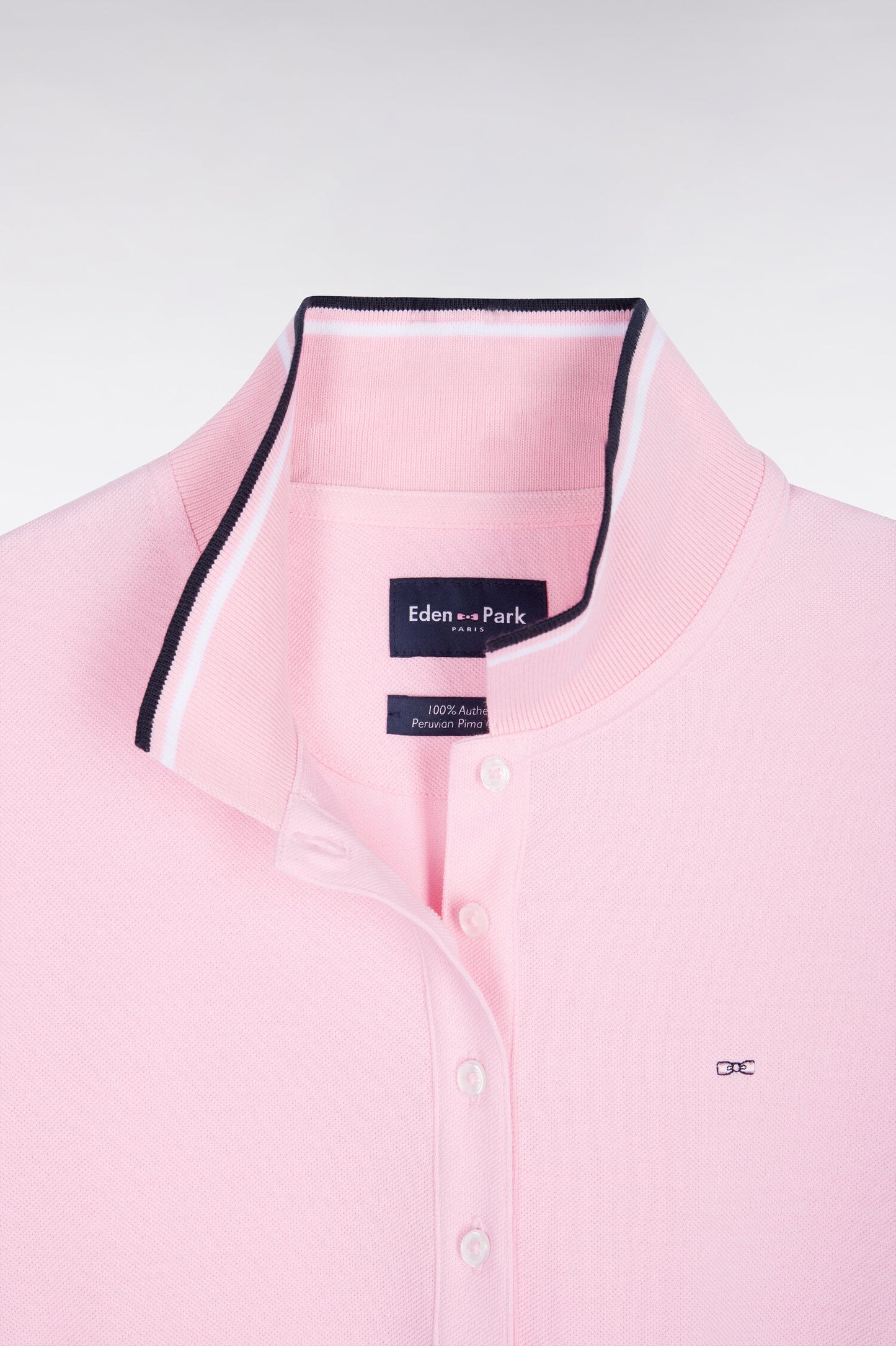 Polo à manches courtes en coton rose coupe regular