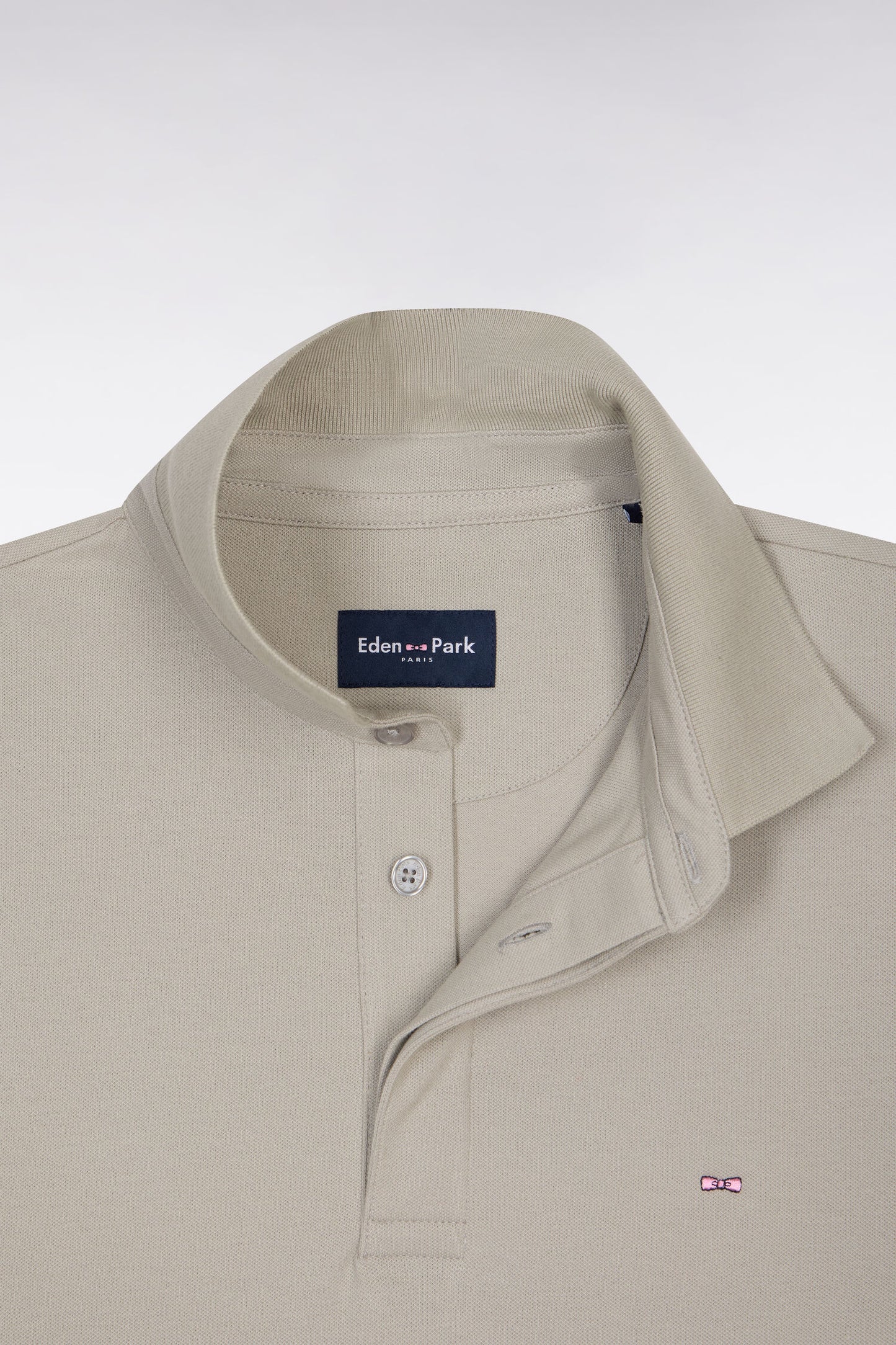 Polo à manches courtes en coton gris coupe slim