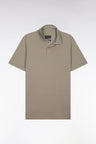 Polo à manches courtes en coton kaki coupe regular