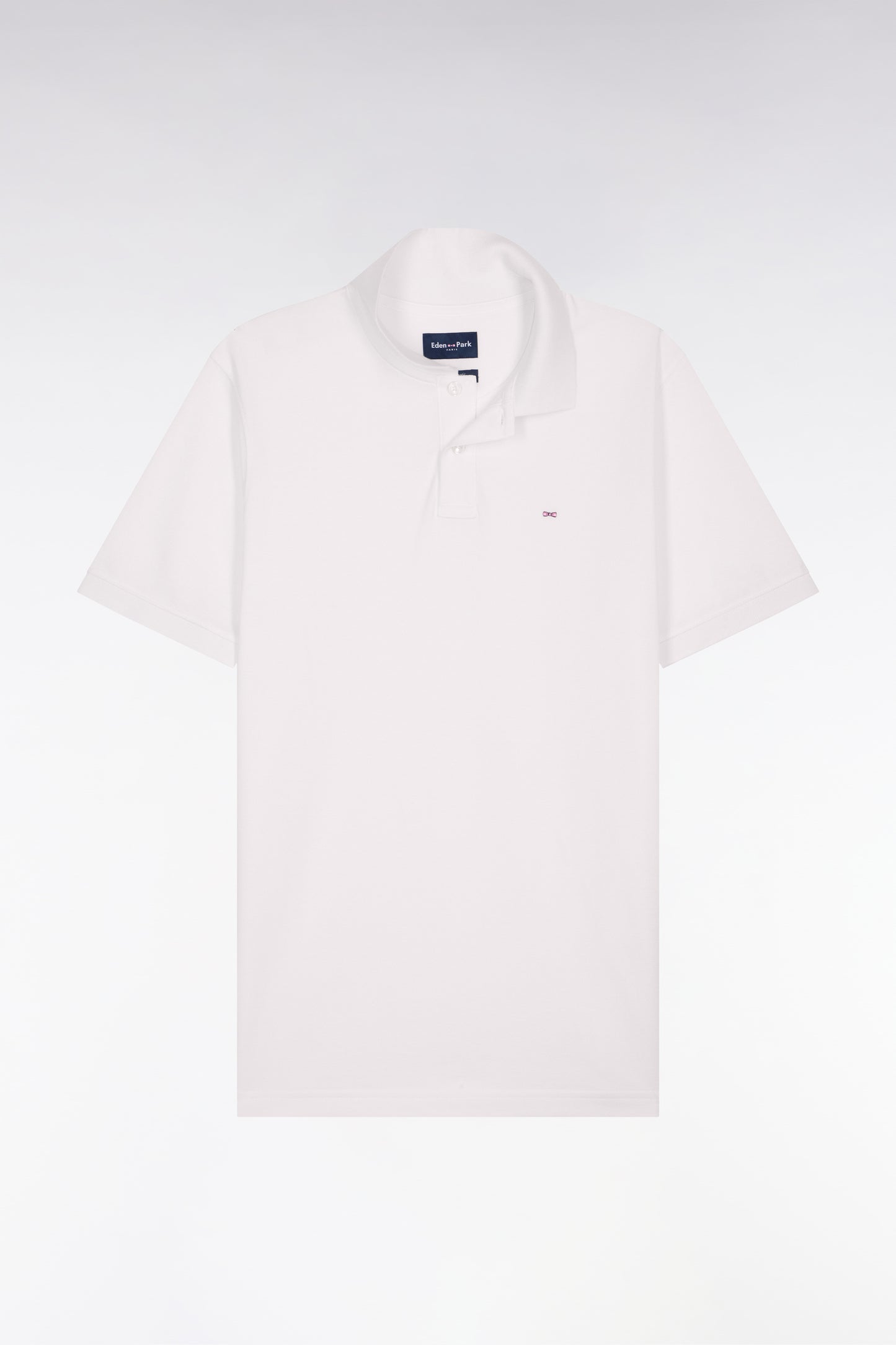 Polo à manches courtes en coton blanc coupe regular