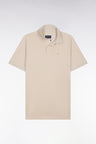 Polo à manches courtes en coton beige coupe regular
