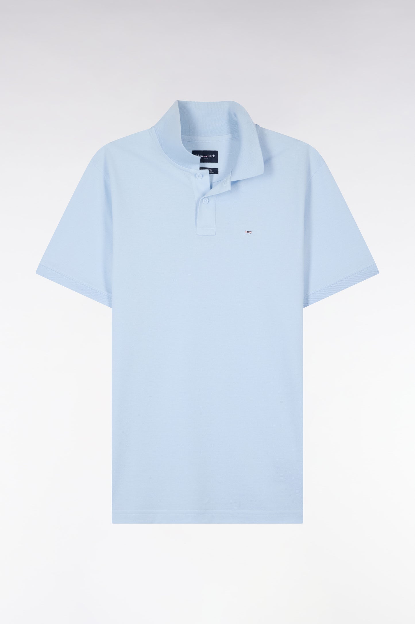 Regular fit short-sleeved sky cotton polo shirt