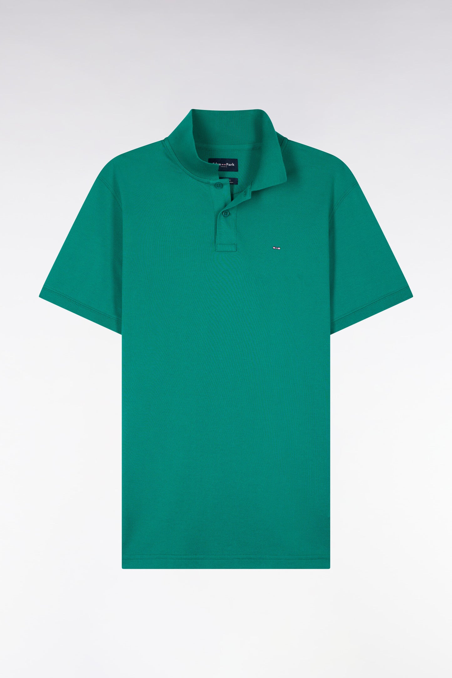 Polo à manches courtes en coton vert foncé coupe regular