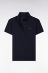 Polo à manches courtes en coton stretch marine