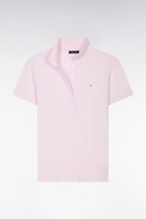Polo à manches courtes en coton stretch rose - Image 2